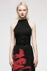 Black Jacquard Print Women's Gothic Underbust Corset